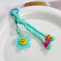 Smiley Face Daisy Flower Braided Cord Charm with Bead Accents view 3
