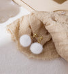 White Pom Studs