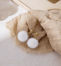 Soft Fuzzy Pom Pom Small Stud Earrings in Five Colors view 6