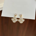 Crystal Fan Stud Earrings With Scalloped Layers In Two Tones view 7