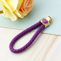 Jeweled Leopard Print Handbag Keychains with Braided Wrist Loops view 11