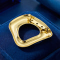 Rounded Open Triangle Brooch in Polished Metal for Jackets and Scarves view 3