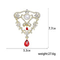 Ornate Pearl and Crystal Drop Brooch with Teardrop Dangle view 5