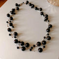 Multi Strand Floating Pearl Long Necklace Six Colors view 9