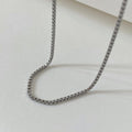 Silver Fine Box Chain Choker Necklace Minimal Metal Chain view 4
