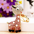 Crystal Giraffe Keychains in Plain and Braided Fortune Loop Options view 7