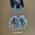 Silver-Tone Crystal Teardrop Dangle Stud Earrings Decorative Jewelry Accessory view 3
