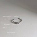 Silver-Tone Open Adjustable Wave Band Ring Single CZ Stone view 2