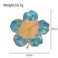 Red Gold Tone Flower Crystal Enamel Two Designs Metal Brooch Pin view 2