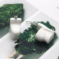 White Ceramic Style Miniature Toilet Novelty Hook Earrings view 3