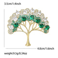 Crystal Money Tree Brooch Multicolor Green and Silver view 5
