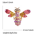 Colorful Crystal Bee Brooch with Detailed Gold Tone Wings view 8