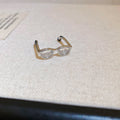 Tiny Eyeglasses Open Ring In Silver Tone With Black Or Transparent Lenses view 7