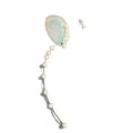 Shell and Pearl Asymmetric Long Drop Single Stud Earring view 5