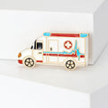 White Enamel Ambulance Brooch ECG Heartbeat Medical Pin view 4