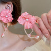 Pink Daisy Hoops