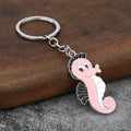 Cartoon Seahorse Metal Keychain In Four Color Styles view 4