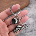 Motorcycle And Helmet Metal Keychain In Four Colors view 7