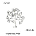 Gold Silver Clear Rhinestone Fortune Tree Metal Brooch view 7