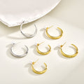Pearl Look Ball Open C Hoop Stud Earrings In Two Sizes view 2