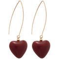 Red And Black Heart Long Wire Hook Earrings Jewelry Accessory view 5