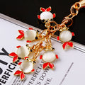 Six Fish Moonstone Keychains in Red Blue and Assorted Color Options view 1