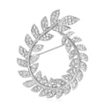 Rhinestone Laurel Leaf Wreath Brooch Gold or Silver Tone view 5