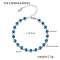 Round Bezel Zircon Tennis Necklace and Bracelet Set view 10