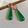 Geometric Enamel Drop Earrings in Four Distinct Designs view 6