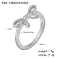 Bow Ring And Smooth Click Bangle Set Gold Or Steel Tone view 7