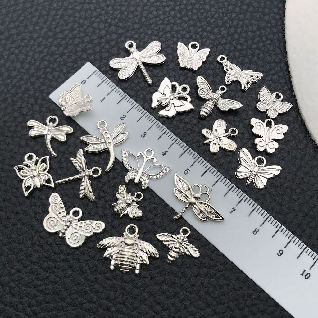 Zinc Alloy Insect Bee Butterfly Dragonfly charm pendants for DIY earrings necklaces bracelets