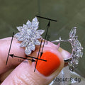 Silver Tone Marquise Stone Leaf Cluster Stud Earrings view 4