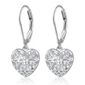 Celtic Knot Open Heart Drop Earrings In Gold And Silver Tones view 1