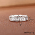 Beaded Edge Clear Stone Band In Gold And Silver Tones view 4