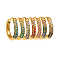Slim Crystal Hoop Earrings in Seven Gold Tone Color Styles view 5