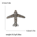 Rhinestone Airplane Brooch Pin Gold Silver Black Coffee Tone view 6