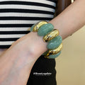 Acrylic Oval Stretch Bracelets Gold Spacers 5 Colors view 4