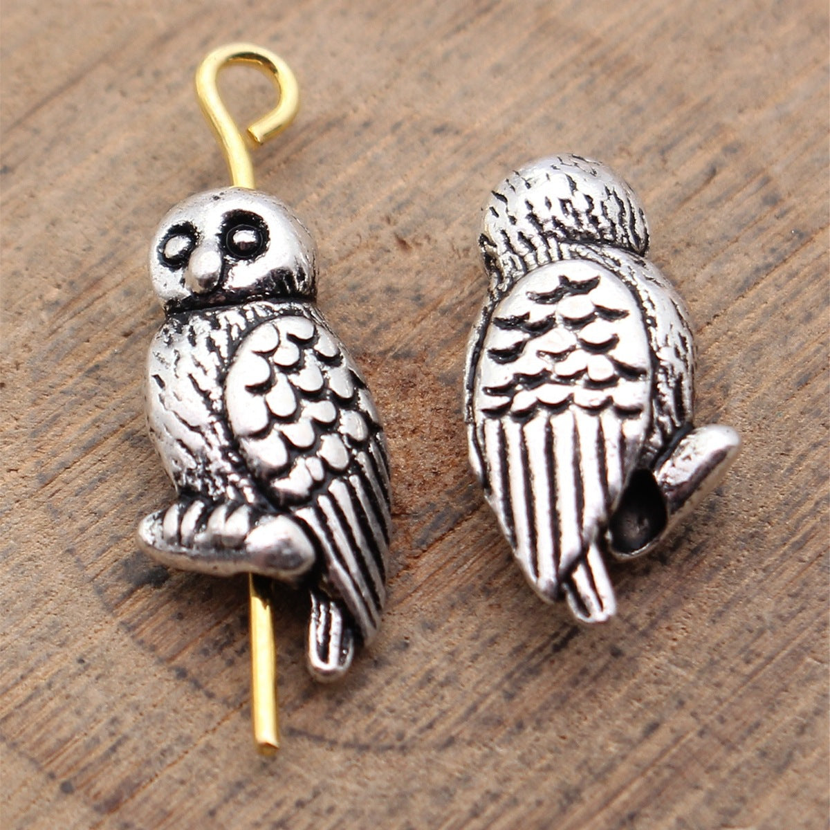16x7.9x4.7mm 1.4g Antique Silver Zinc Alloy Owl Loose Metal Cat Beads for Bracelet Necklace DIY Jewelry Making