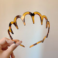 Wavy Tooth Comb Headband In Brown Tortoiseshell Or Glossy Black view 6
