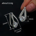 Silver Tone Double Loop Crystal Drop Earrings Fashion Jewelry view 4