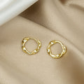 Textured Molten Look Small Hoop Earrings in Two Finishes view 2