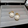 Round Faux Pearl Non Pierced Clip On Earrings in Three Styles view 7