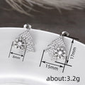 Clear Stone Christmas Tree Stud Earrings In Two Metal Tones view 4