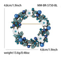 Pearl Rhinestone Flower Wreath Brooch Four Color Styles view 6