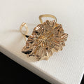 Oversized Metal Flower Cuff Bracelets Rings Eight Styles view 7