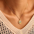 Gold Round Evil Eye Enamel Coin Pendant Necklaces Four Styles view 2