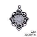 Antique Silver Filigree Diamond Cabochon Connector Settings view 5