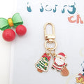 Christmas Enamel Dual Charm Keychains Gold Clasp 19 Styles view 5
