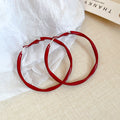 Red Hoop Earrings in Eight Size and Finish Variations view 8