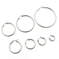 Silver Tone Stainless Steel Hoop Earring Findings in Seven Sizes view 1